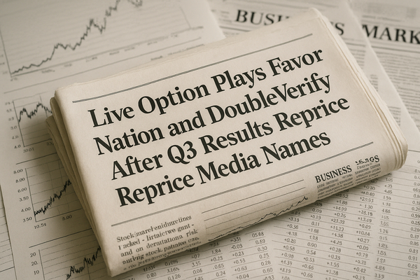 Option Plays Favor Live Nation and DoubleVerify After Q3 Results Reprice Media Names