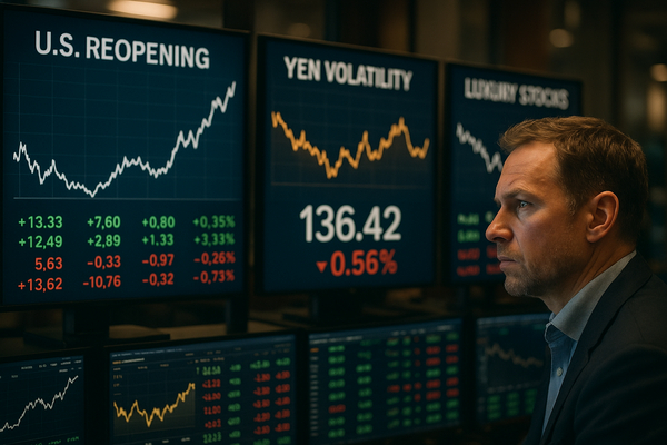 Markets Brace for U.S. Reopening, Yen Volatility and Luxury Stock Tests