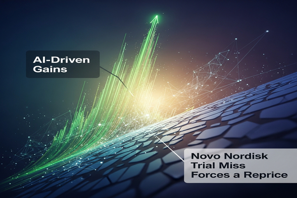 AI-Driven Gains Lift Markets as Novo Nordisk Trial Miss Forces a Reprice