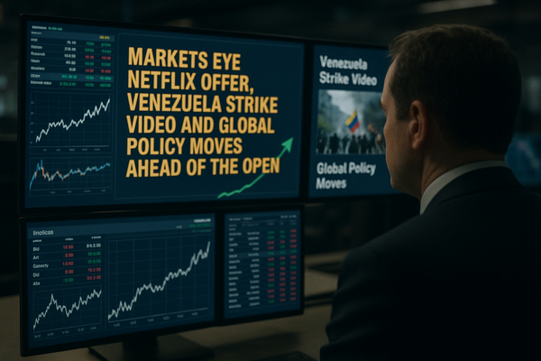 Markets Eye Netflix Offer, Venezuela Strike Video and Global Policy Moves Ahead of the Open