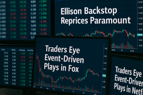 Ellison Backstop Reprices Paramount; Traders Eye Event-Driven Plays in Fox and Netflix