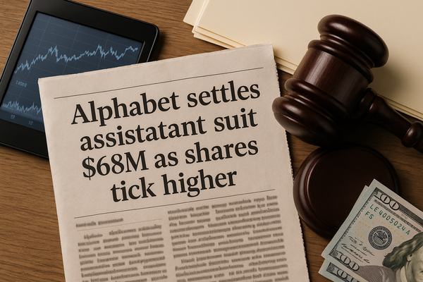 Alphabet Settles Assistant Suit for $68M as Shares Tick Higher